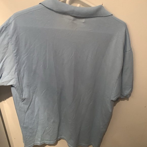 Ultra Soft Hanes EcoSmart Comfort Blend Sky Blue Polo Shirt SZ Large - Picture 6 of 7